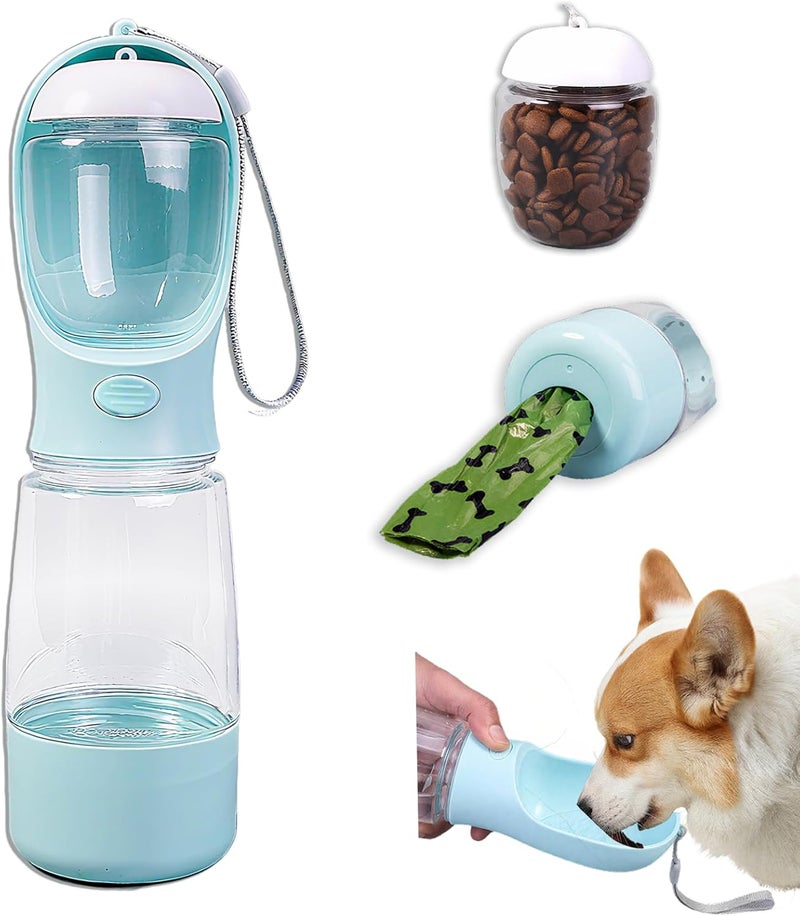 MERAO Portable Dog Water Bottle Portable Water Bottle for Dogs On The Go,Portable Dog Bowl Cat Bowl for Pet(Blue) - Image 1